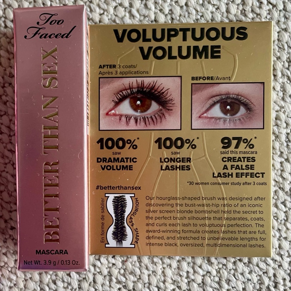 Too Faced Better Than Sex Mascara 0.13oz black mini New in Box